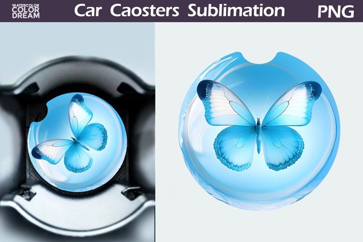 Butterfly Car Coaster | Butterfly Round Coaster example image 1