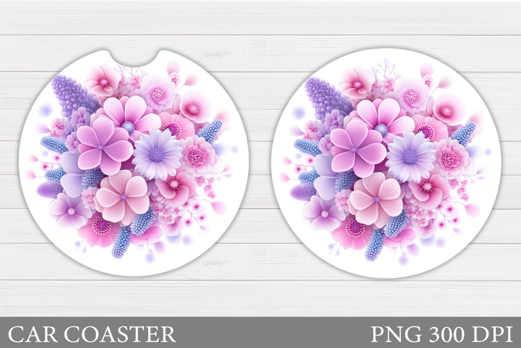 Flowers Car Coaster Design. Flowers Car Coaster Sublimation