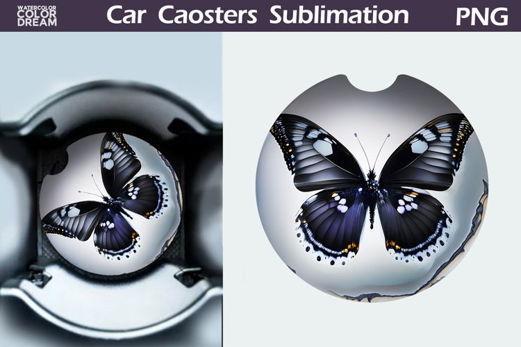 Butterfly Car Coaster | Butterfly Round Coaster example image 1