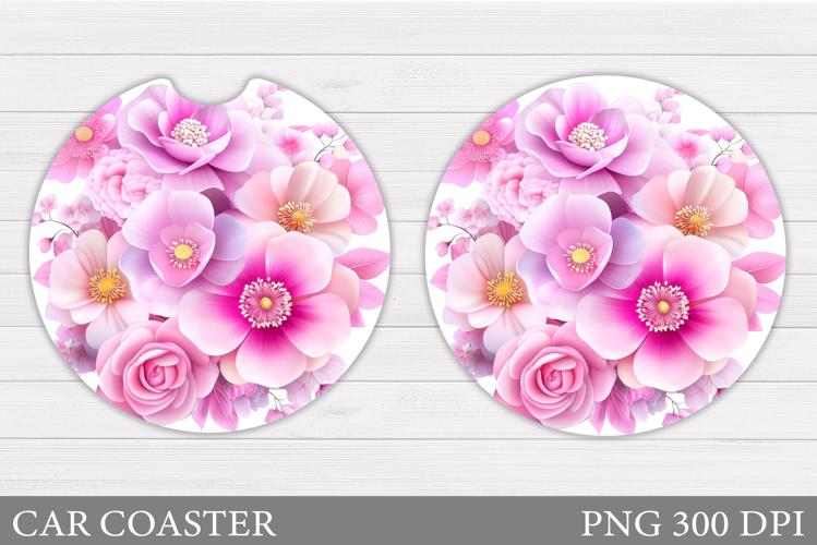 Flowers Car Coaster Design. Flowers Car Coaster Sublimation