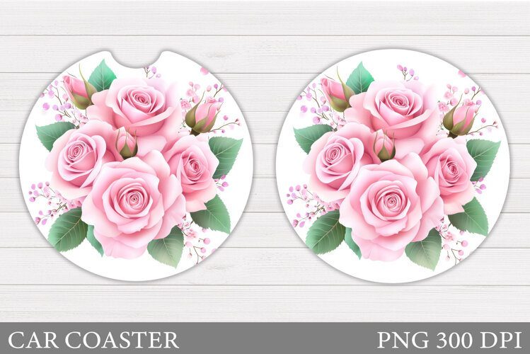 Roses Car Coaster. Rose Car Coaster Sublimation example image 1