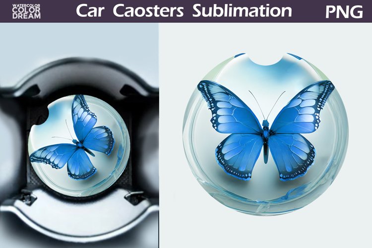 Butterfly Car Coaster | Butterfly Round Coaster example image 1
