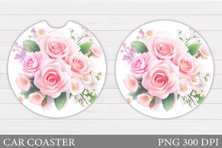 Roses Car Coaster. Rose Car Coaster Sublimation example image 1