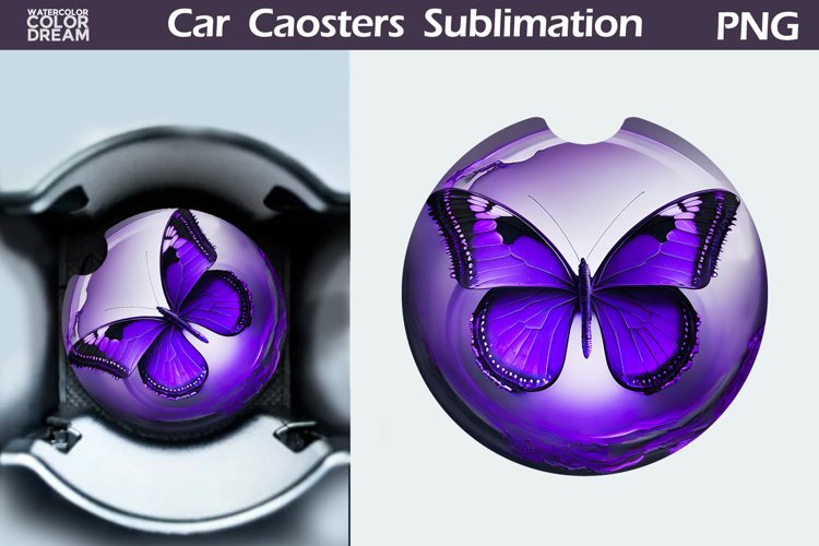 Butterfly Car Coaster | Butterfly Round Coaster example image 1