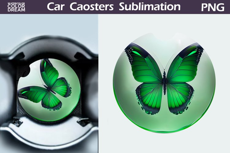 Butterfly Car Coaster | Butterfly Round Coaster example image 1