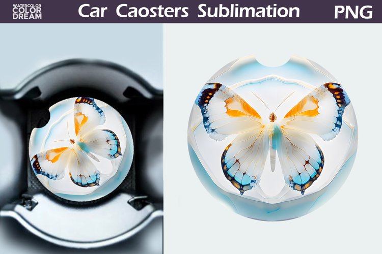 Butterfly Car Coaster | Butterfly Round Coaster example image 1