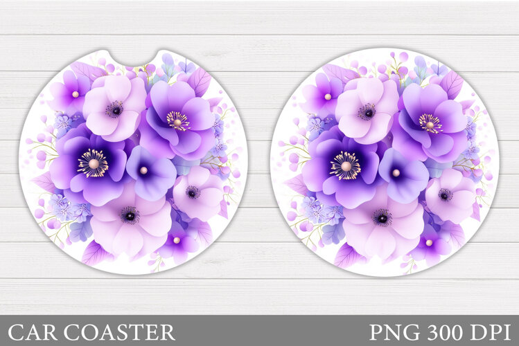 Roses Car Coaster Design. Flowers Car Coaster Sublimation example image 1