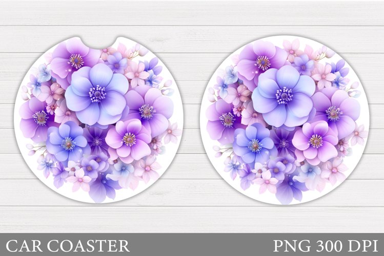 Flowers Car Coaster Design. Flowers Car Coaster Sublimation example image 1