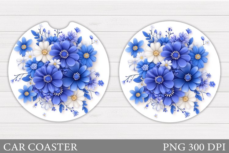 Floral Coaster Design. Flowers Car Coaster Sublimation