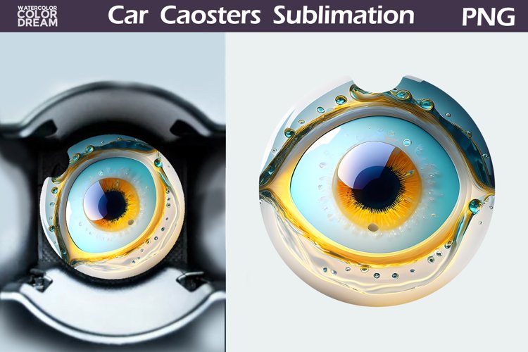 Eye Car Coaster | 3D Eye Round Coaster example image 1