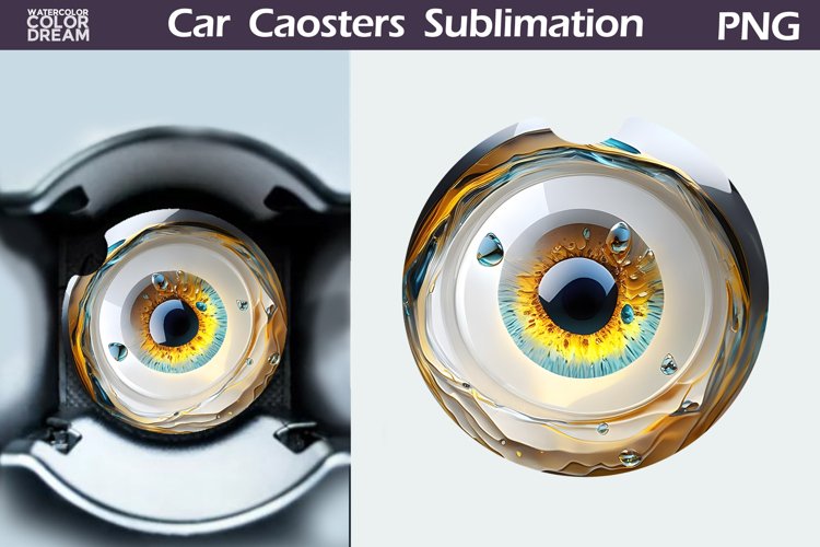 Eye Car Coaster | 3D Eye Round Coaster example image 1