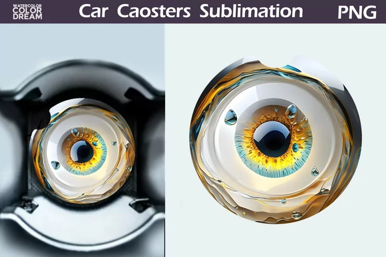 Eye Car Coaster | 3D Eye Round Coaster