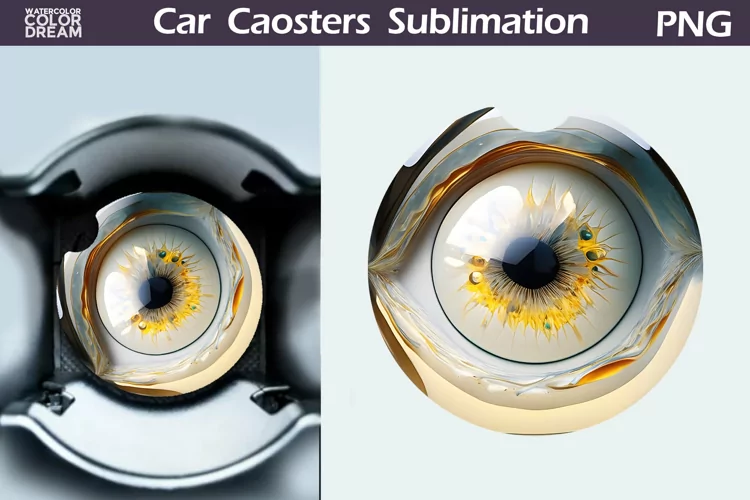 Eye Car Coaster | 3D Eye Round Coaster