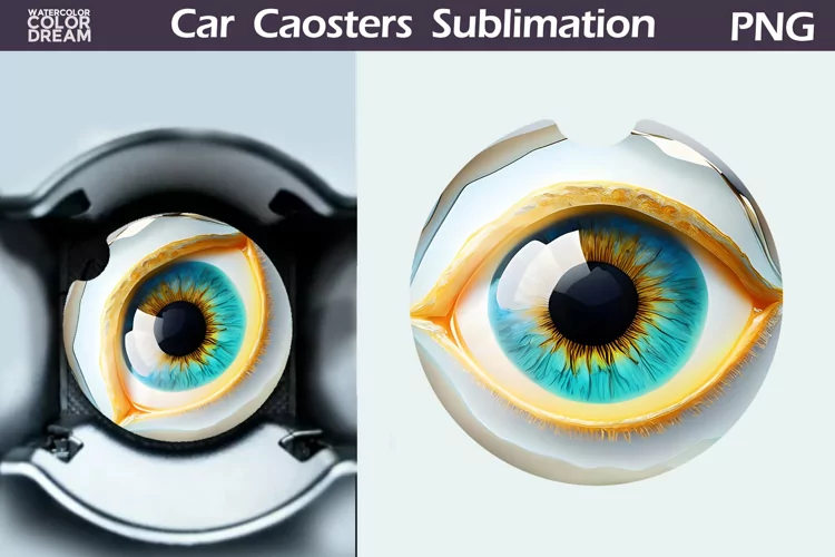 Eye Car Coaster | 3D Eye Round Coaster