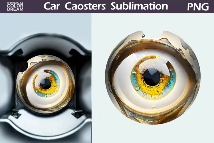 Eye Car Coaster | 3D Eye Round Coaster