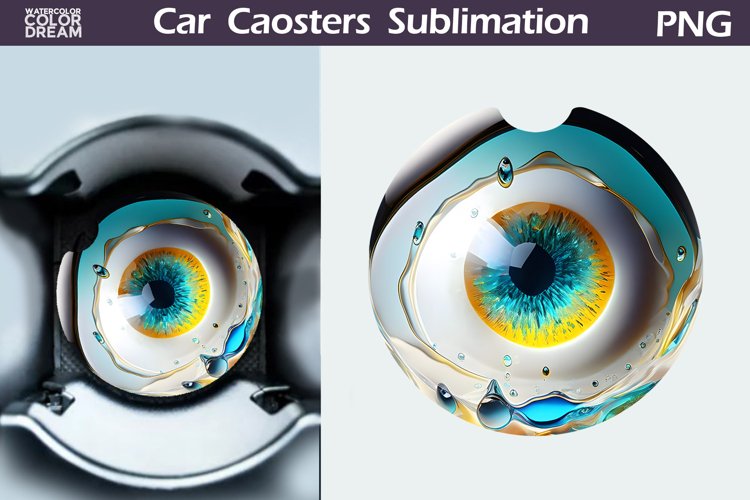 Eye Car Coaster | 3D Eye Round Coaster example image 1