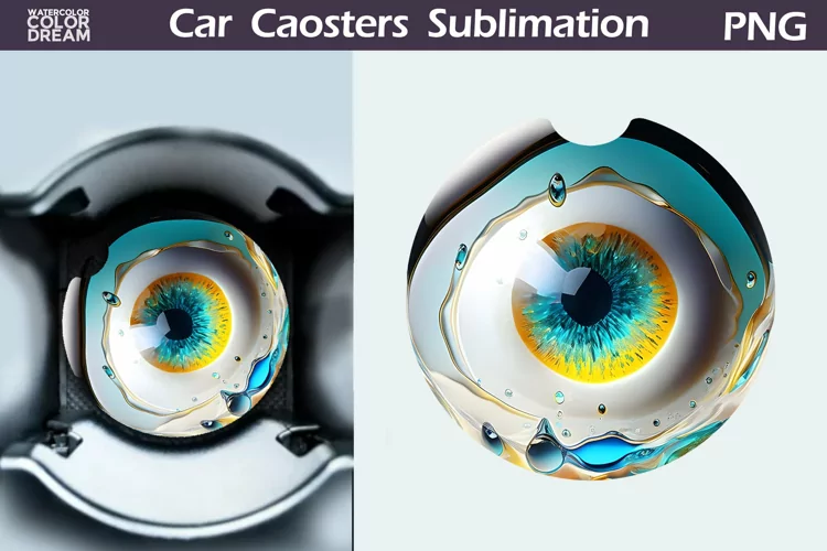 Eye Car Coaster | 3D Eye Round Coaster