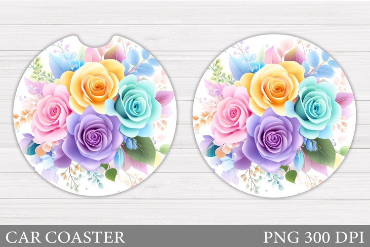 Roses Car Coaster. Rose Car Coaster Sublimation