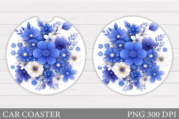 Flowers Car Coaster Design. Flowers Car Coaster Sublimation