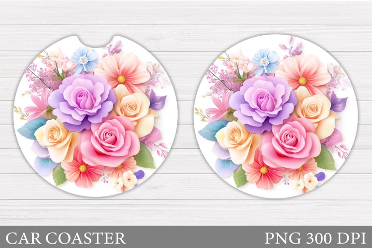 Roses Car Coaster. Rose Car Coaster Sublimation example image 1