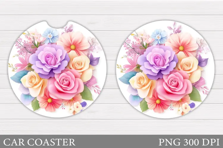 Roses Car Coaster. Rose Car Coaster Sublimation