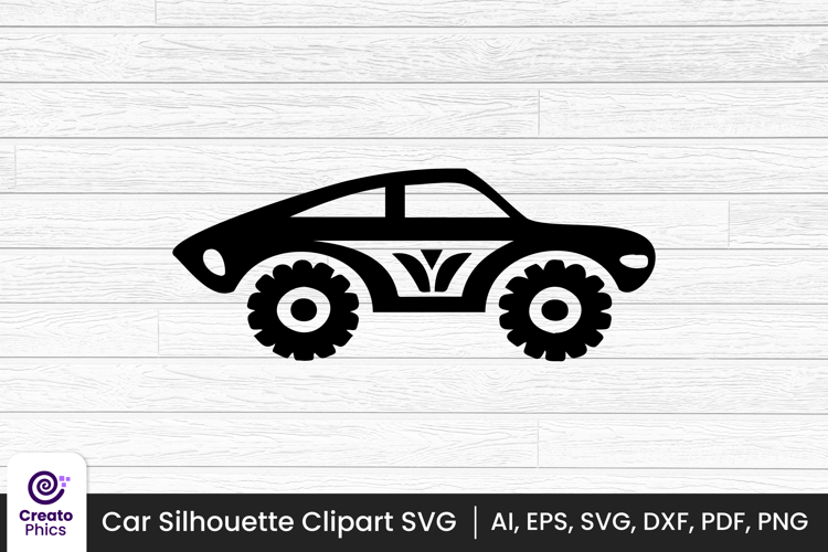 car silhouette black vehicle clipart | printable vector SVG
