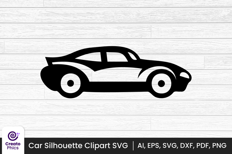 car silhouette black vehicle clipart | printable vector SVG