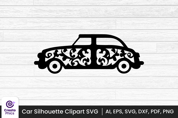 car silhouette black vehicle clipart | printable vector SVG