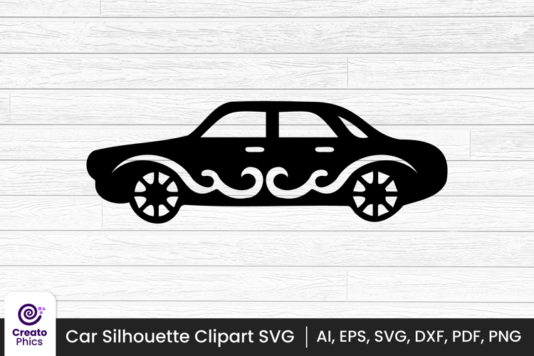 car silhouette black vehicle clipart | printable vector SVG
