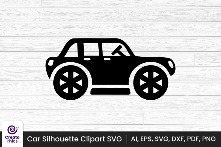 car silhouette black vehicle clipart | printable vector SVG
