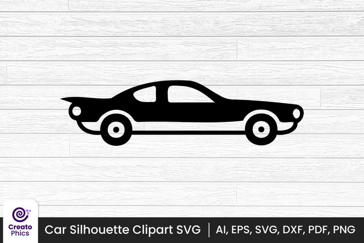 car silhouette black vehicle clipart | printable vector SVG