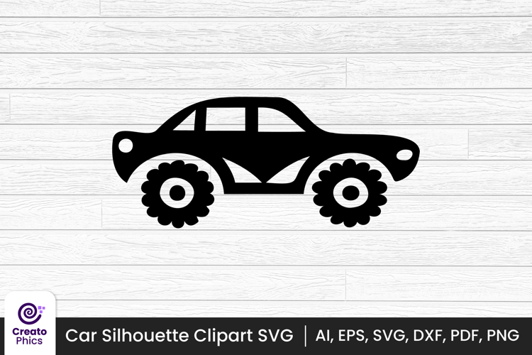 car silhouette black vehicle clipart | printable vector SVG