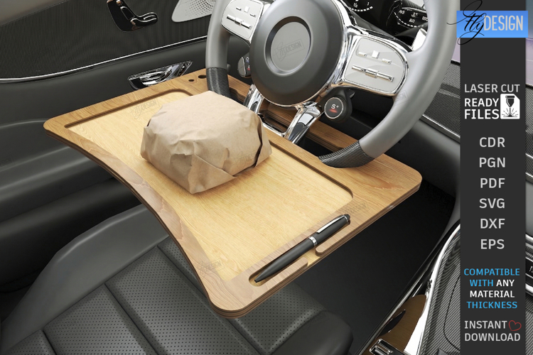 Car Steering Wheel Tray Laser Cut | Auto Laptop Desk | CNC