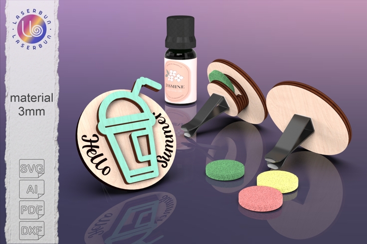 Car vent clip cover to go coffee, laser cut file