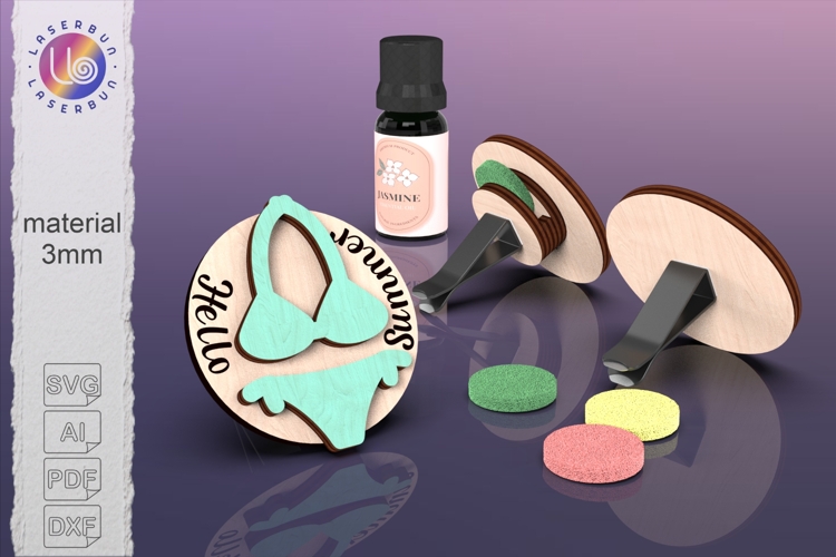 Car vent clip cover swimsuit shape, laser cut file