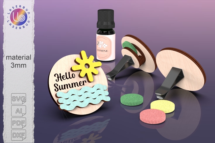 Car vent clip cover waves pattern, laser cut beach theme