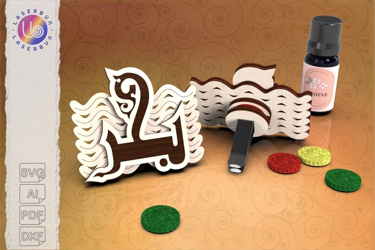 Sea Arabic Calligraphy Car Air Freshener SVG