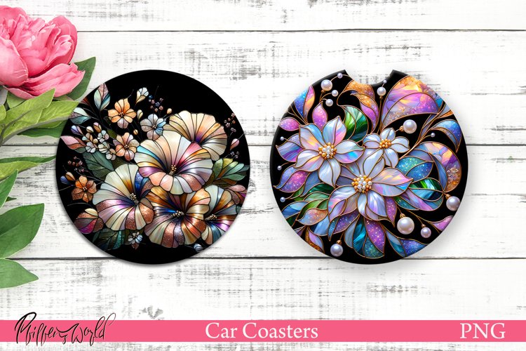 Car Coasters | Pearl Flowers