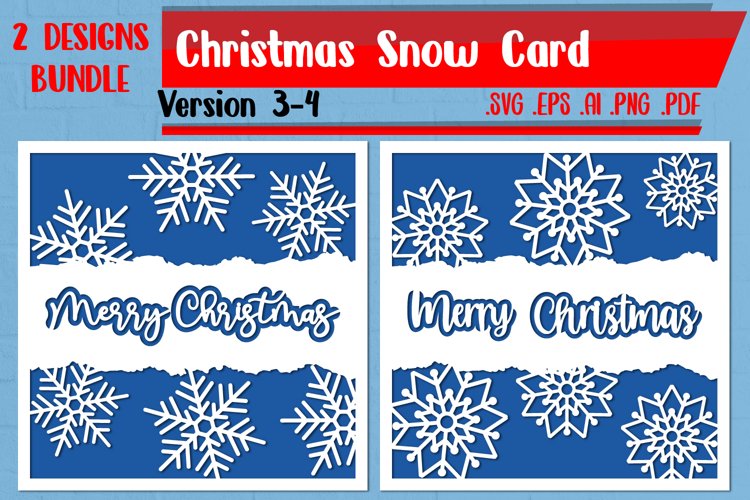 Christmas Snow Card 3-4 svg eps ai png pdf