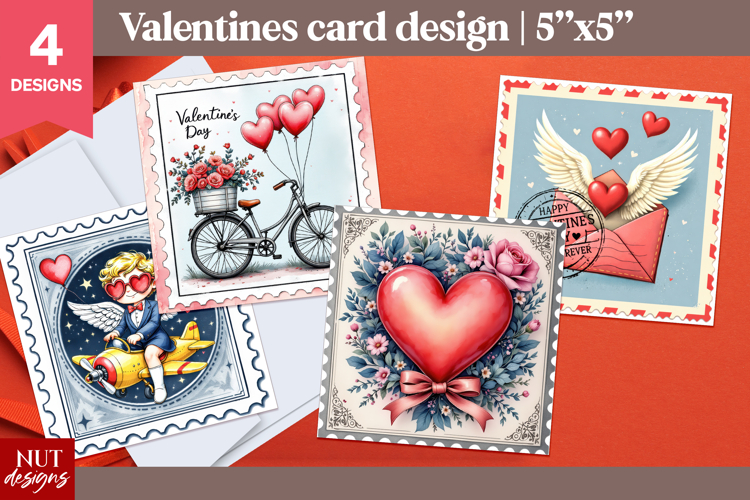 Valentine Card Design Valentine cards Romantic Stamp