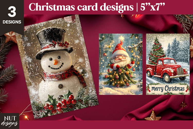 Vintage Christmas Cards Rustic Christmas Card printable