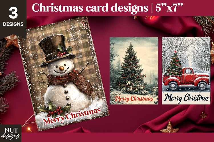 Vintage Christmas Cards Rustic Christmas Card printable