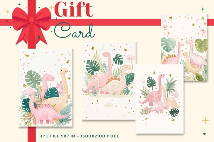 Dinosaur Happy Birthday Card Printable Kids Gift Card example image 1