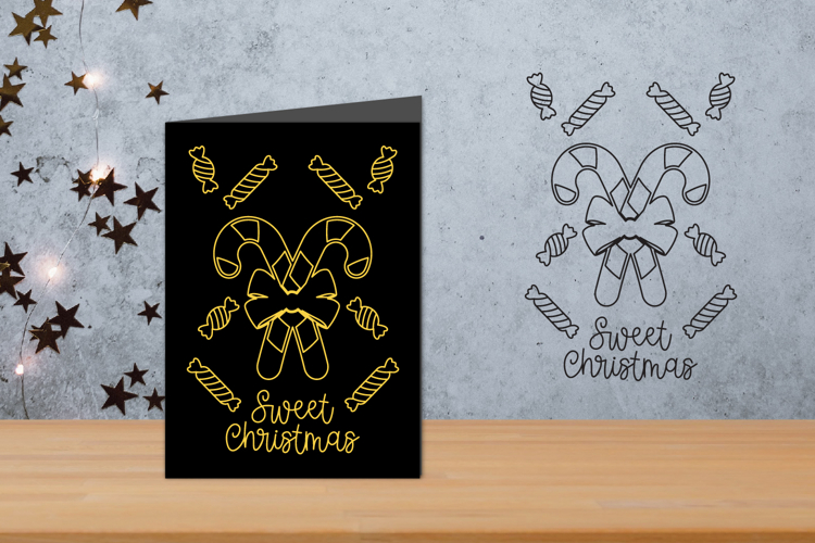 Sweet Christmas Foil Quill, Single Line SVG, Outline Design