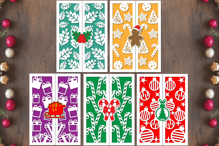 Trifold Christmas Papercut, Gatefold Christmas card Bundles