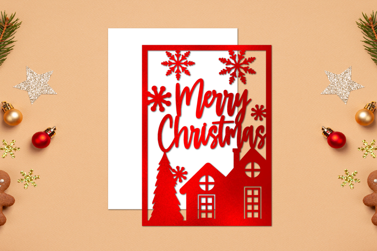 Christmas Papercut, Christmas Template, Christmas Card