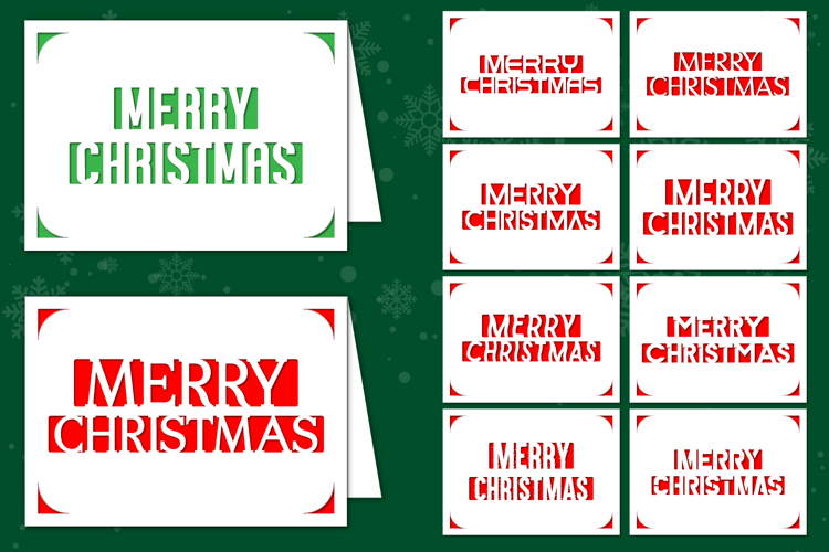 Christmas Insert Card Bundle, Christmas Cut Out Card