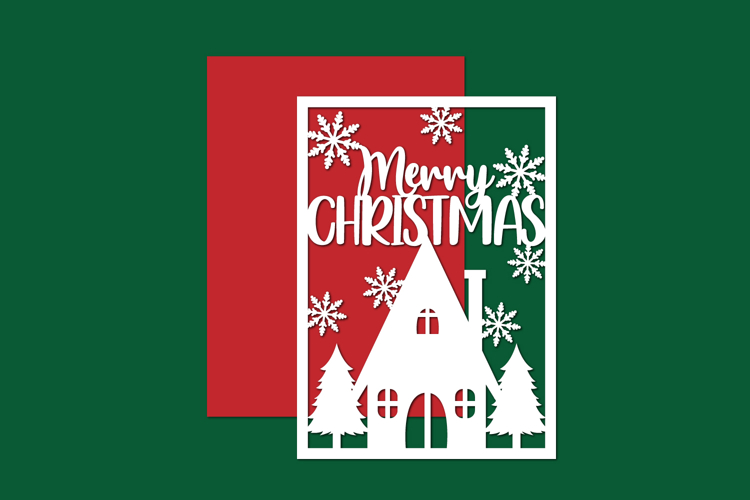 Christmas Paper cut, Christmas card