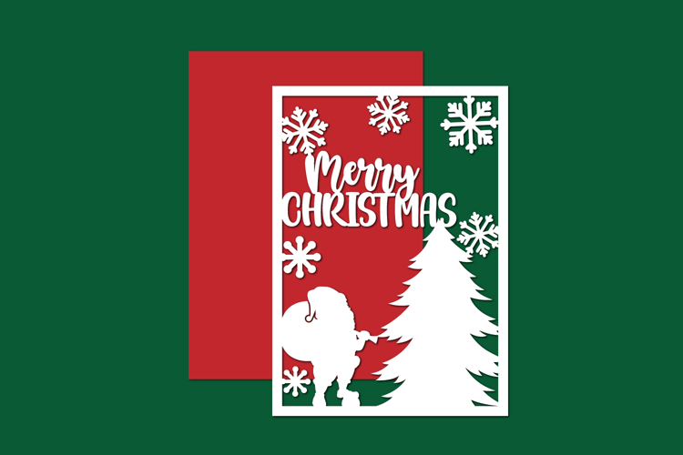 Christmas Paper cut, Christmas card, Merry Christmas Card