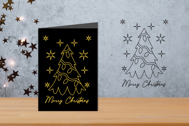 Christmas Foil Quill, Single Line SVG, Outline Design